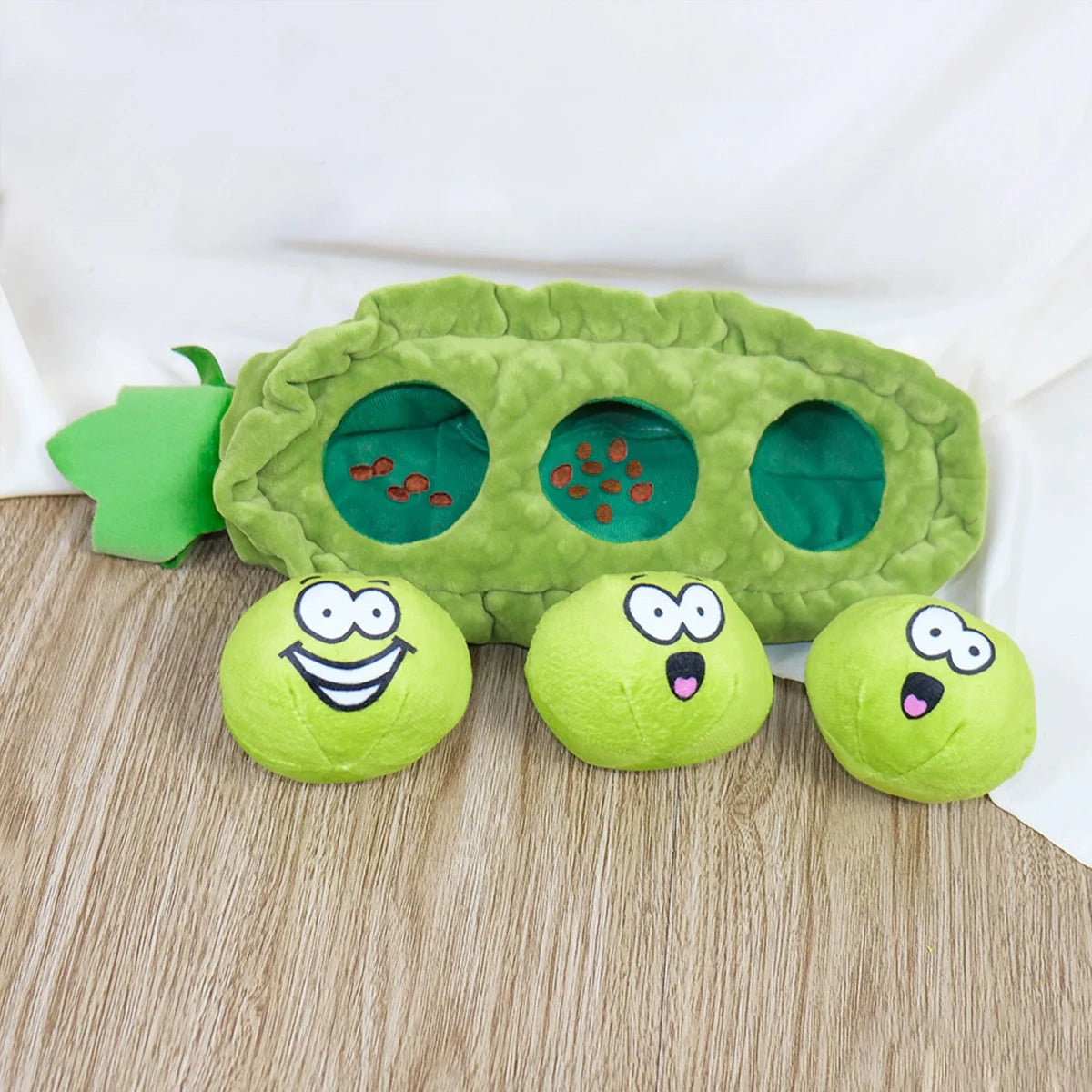 Pet Dog Snack Hiding Toys Relieve Boredom Interactive Doll Pea Pods Sets Throwing Chasing Plush Toy Slow Food Smelling Pet Ball