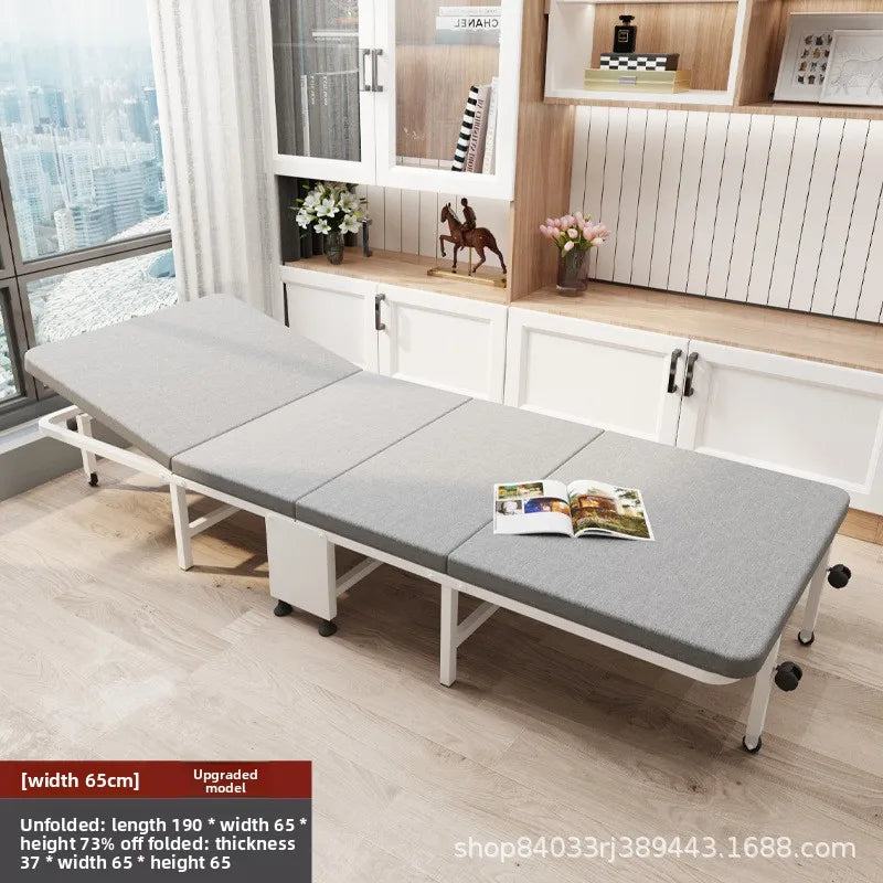 Household Goods Lunch Break Folding Bed Single Portable Home Office Nap Artifact Bed Wooden Board Hospital Escort Bed Adult