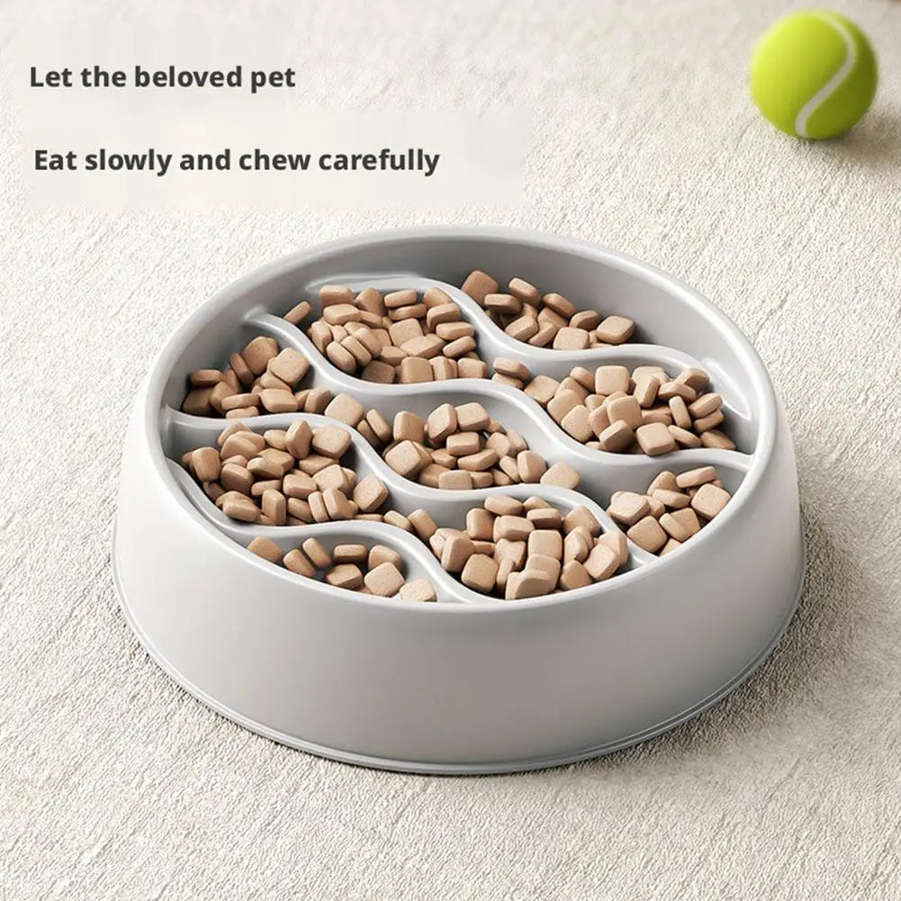 Pet Cat Dog Slow Food Bowl Fat Help Healthy Round Anti-choking Thickened And Non-slip Multiple Shapes