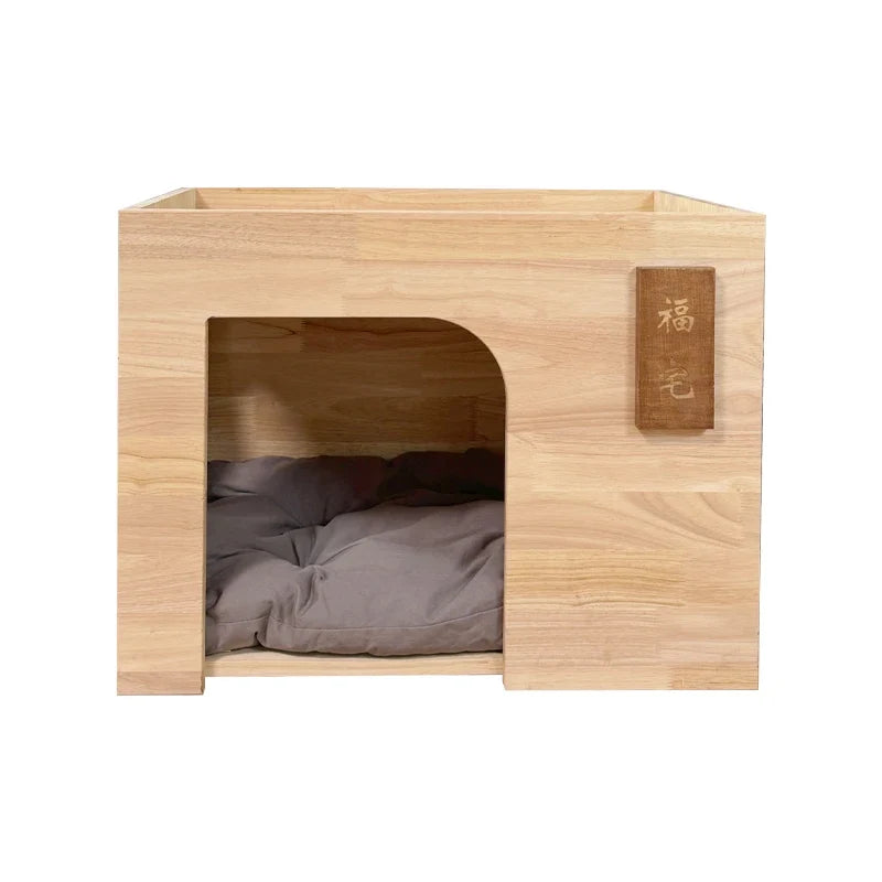 Pet Indoor Nest Durable Wooden Pet Furniture Supplies Lounge House Bed with Cushion Pad Cat Dog Home Decor Products Accessories