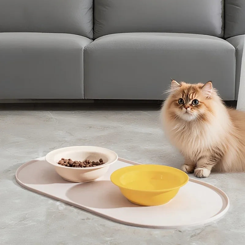 1pc,Cat Feeding Mat with Non-Slip Waterproof Design,Pet Food Mat, Compatible with Cat/Dog Bowls, Multipet Households, Dog Owners