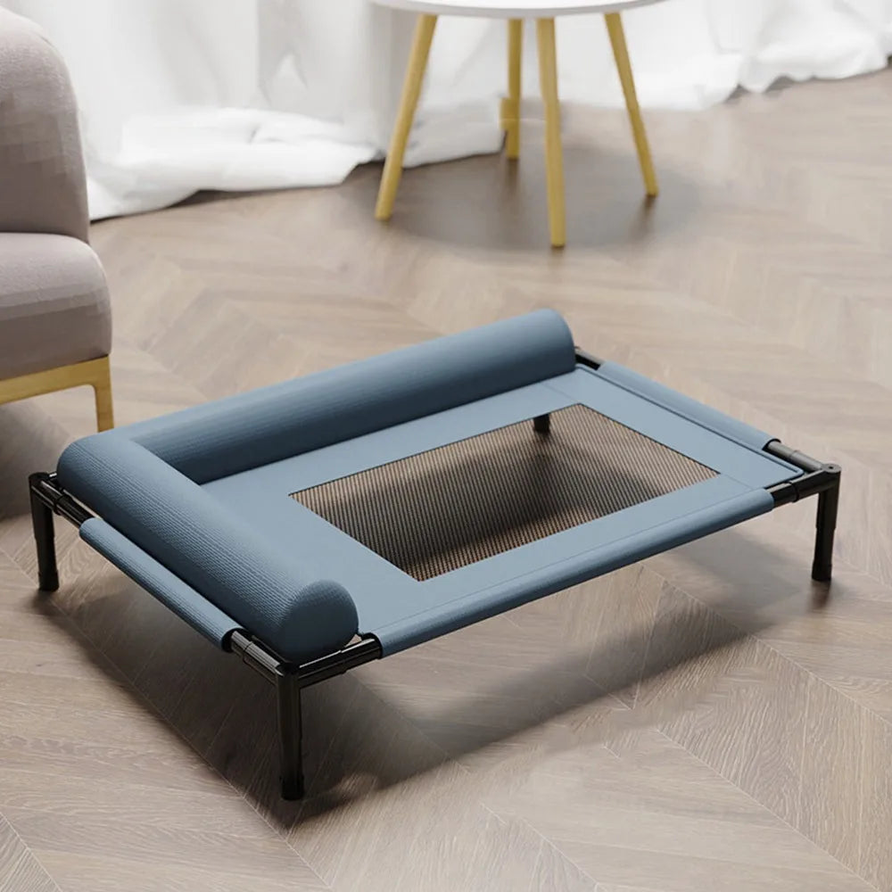 Pet Furniture Mesh Elevated Dog Beds Breathable Removable Raised Dog Bed with Pillow Outside Dog Bed Cat Patio Sunbathing