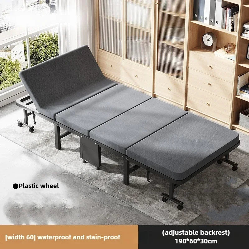 Household Goods Lunch Break Folding Bed Single Portable Home Office Nap Artifact Bed Wooden Board Hospital Escort Bed Adult