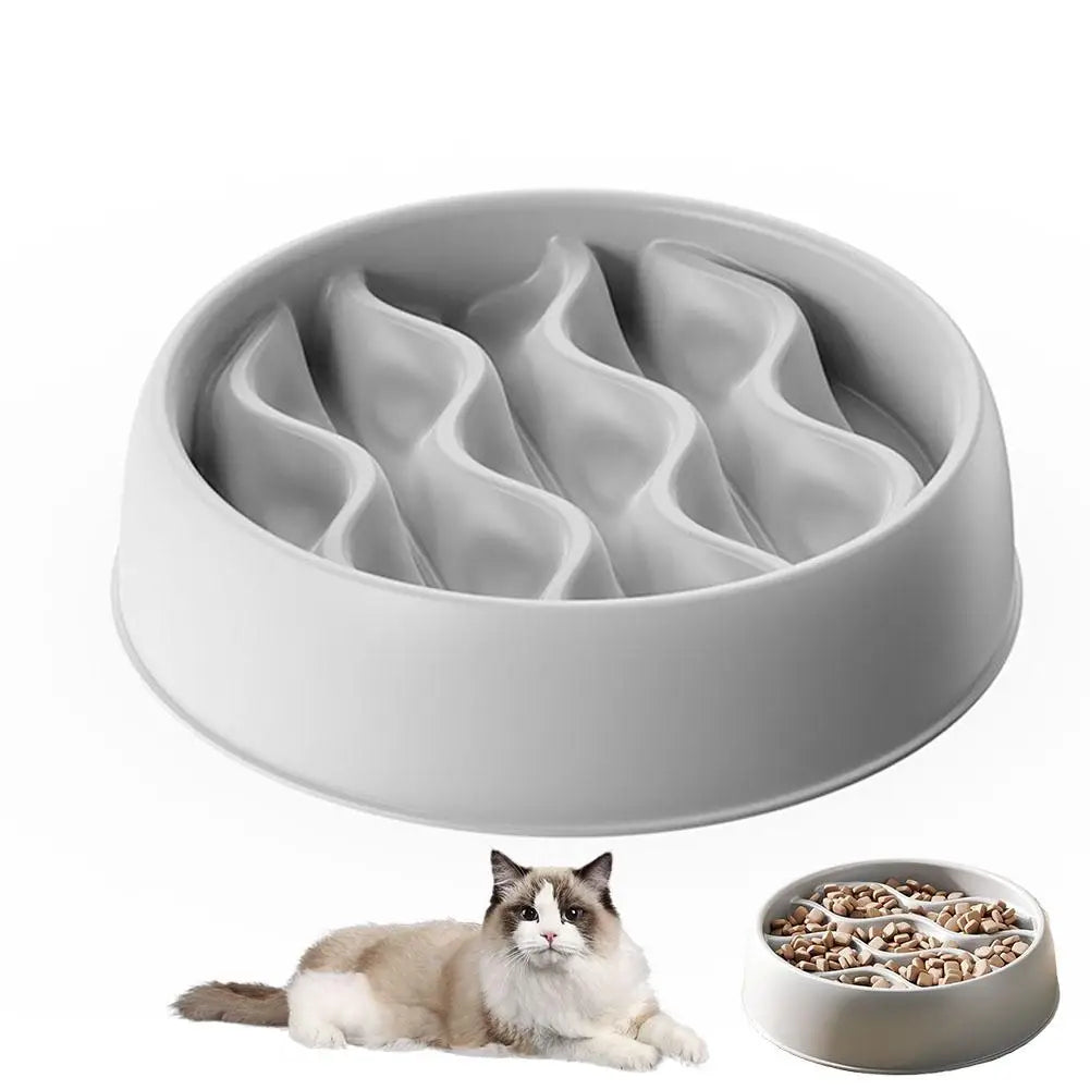 Pet Cat Dog Slow Food Bowl Fat Help Healthy Round Anti-choking Thickened And Non-slip Multiple Shapes