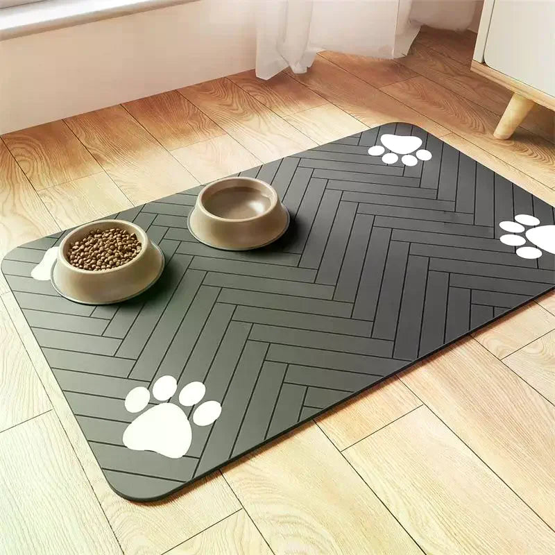 Pet Feeding Mat-Absorbent Pet Placemat For Food And Water Bowl With Waterproof Rubber Backing Quick Dry Water Mat For Dog Cat