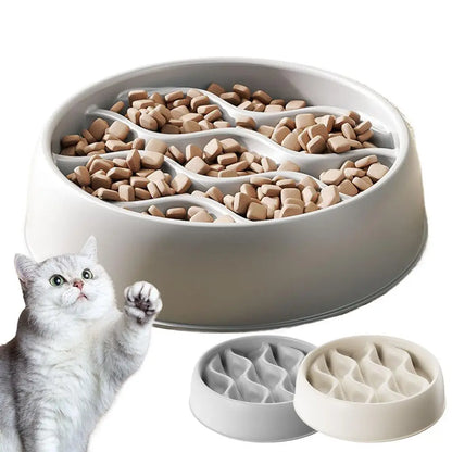 Pet Cat Dog Slow Food Bowl Fat Help Healthy Round Anti-choking Thickened And Non-slip Multiple Shapes