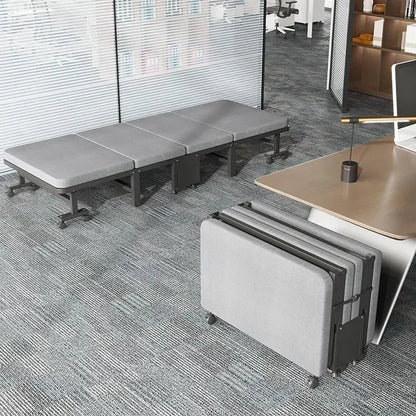 Household Goods Lunch Break Folding Bed Single Portable Home Office Nap Artifact  Bed Wooden Board Hospital Escort Bed Adult