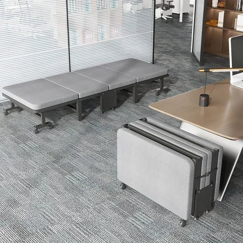 Household Goods Lunch Break Folding Bed Single Portable Home Office Nap Artifact  Bed Wooden Board Hospital Escort Bed Adult