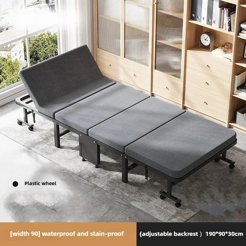Household Goods Lunch Break Folding Bed Single Portable Home Office Nap Artifact  Bed Wooden Board Hospital Escort Bed Adult