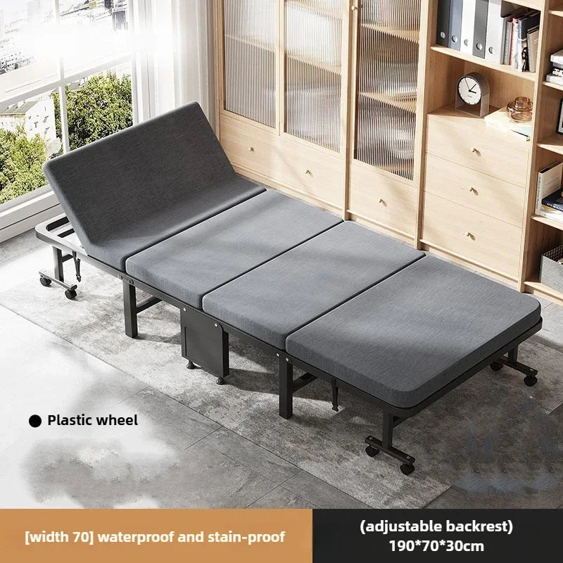 Household Goods Lunch Break Folding Bed Single Portable Home Office Nap Artifact  Bed Wooden Board Hospital Escort Bed Adult