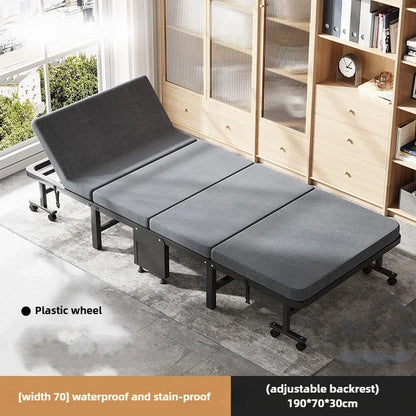 Household Goods Lunch Break Folding Bed Single Portable Home Office Nap Artifact  Bed Wooden Board Hospital Escort Bed Adult