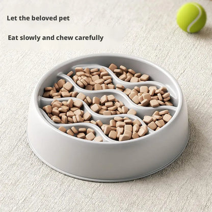 Pet Cat Dog Slow Food Bowl Fat Help Healthy Round Anti-choking Thickened And Non-slip Multiple Shapes