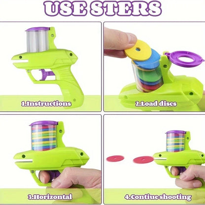 Cat Dog Toy with Colorful Flying Discs Set, Pet Toy Gun Launcher Interactive Toys for Kitten Indoor &amp; Outdoor Training Chasing