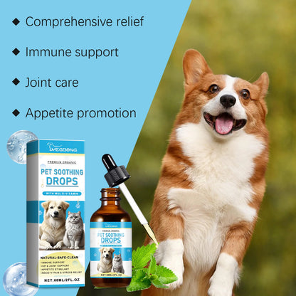 Pet Immunity Boost Care Drops to Relieve Stress and Pain, Enhance Pets&