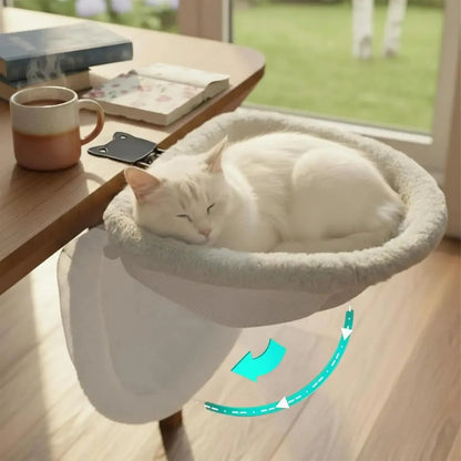 1pc Desk Cat Bed, Foldable Adjustable Cat Hammock Bed for Home Office Furniture Pet Supplies