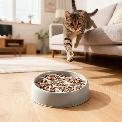 Pet Cat Dog Slow Food Bowl Fat Help Healthy Round Anti-choking Thickened And Non-slip Multiple Shapes