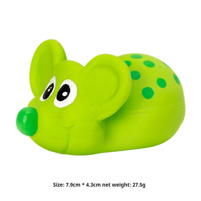 Pet toy with 2 colors, mouse latex material, biting sound, hand coloring, depicting small and medium-sized dog products