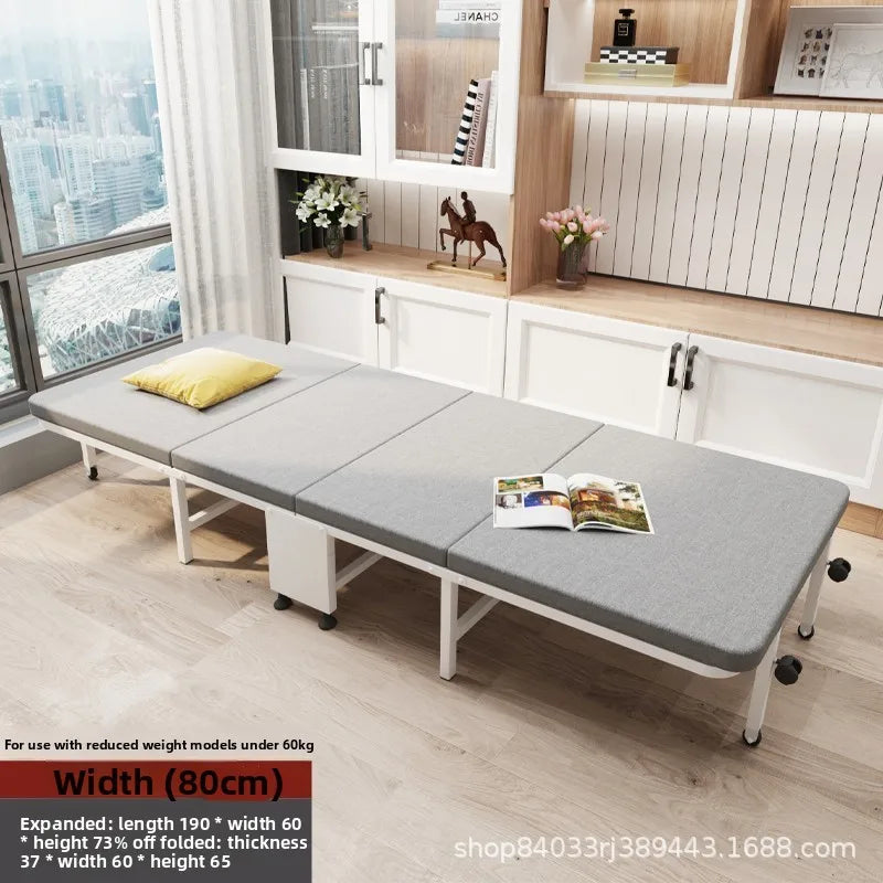 Household Goods Lunch Break Folding Bed Single Portable Home Office Nap Artifact  Bed Wooden Board Hospital Escort Bed Adult