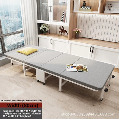 Household Goods Lunch Break Folding Bed Single Portable Home Office Nap Artifact  Bed Wooden Board Hospital Escort Bed Adult