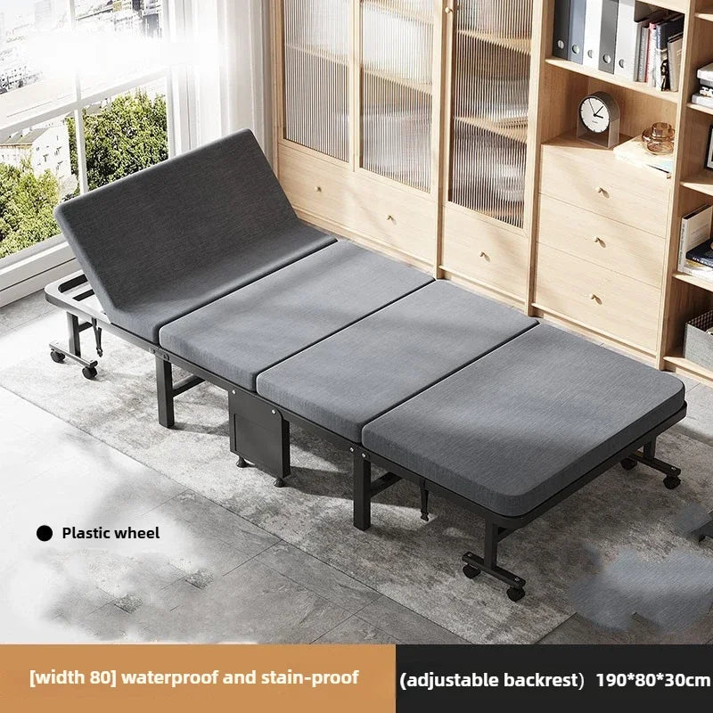 Household Goods Lunch Break Folding Bed Single Portable Home Office Nap Artifact  Bed Wooden Board Hospital Escort Bed Adult