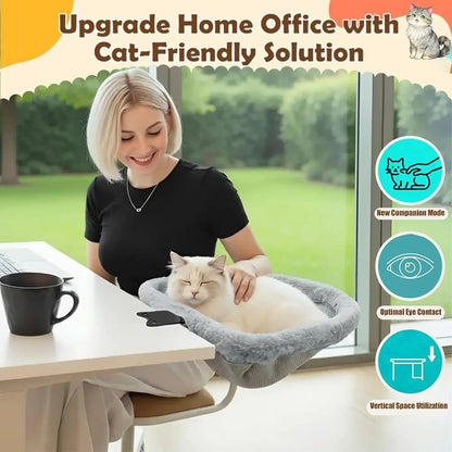 1pc Desk Cat Bed, Foldable Adjustable Cat Hammock Bed for Home Office Furniture Pet Supplies