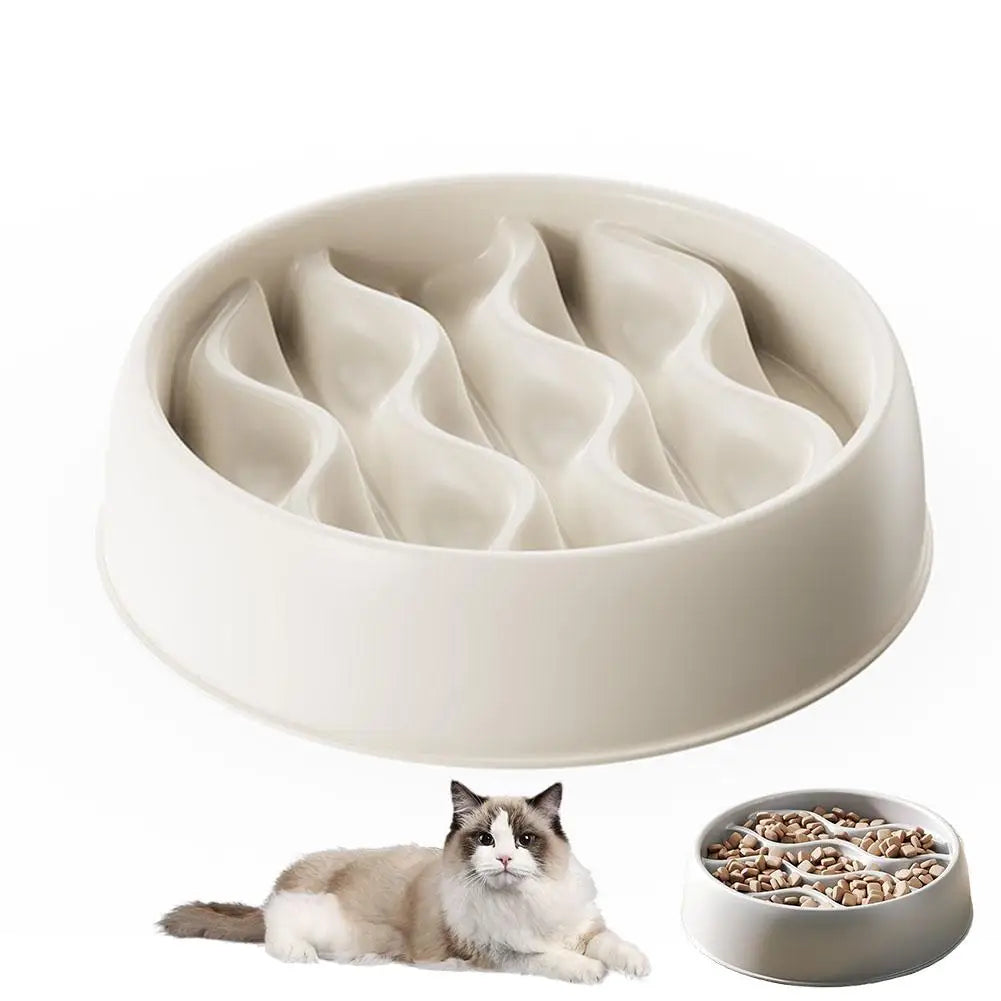 Pet Cat Dog Slow Food Bowl Fat Help Healthy Round Anti-choking Thickened And Non-slip Multiple Shapes