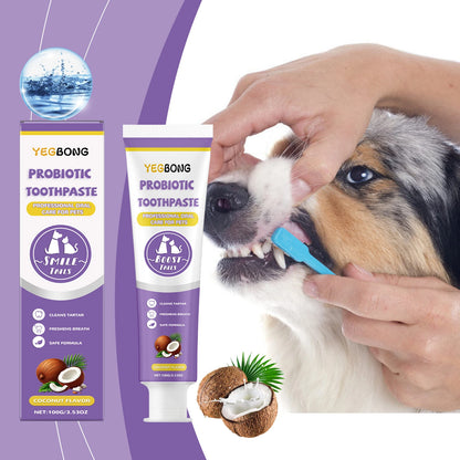 Probiotic Toothpaste for Pets:Eliminates Plaque,Freshens Breath,Gentle Teeth Cleaning&amp;Oral Care,Shared by All Household Pets