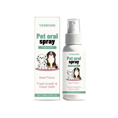 Pet Oral Spray for Dogs Cats Fresh Breath Clean Teeth Remove Plaque Tartar No Rinsing Bad Smell Mouth Harmless Healthy Care