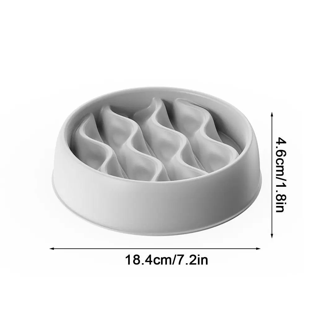 Pet Cat Dog Slow Food Bowl Fat Help Healthy Round Anti-choking Thickened And Non-slip Multiple Shapes
