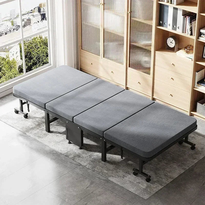 Household Goods Lunch Break Folding Bed Single Portable Home Office Nap Artifact  Bed Wooden Board Hospital Escort Bed Adult