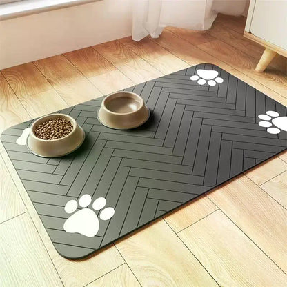Pet Feeding Mat-Absorbent Pet Placemat For Food And Water Bowl With Waterproof Rubber Backing Quick Dry Water Mat For Dog Cat